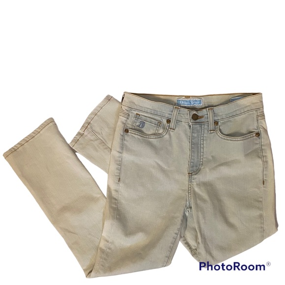 DRAPER JAMES JEANS PALE BLUE FADE OMBRÉ STRETCH DENIM CROPPED ANKLE USA SIZE 28 - Picture 1 of 12